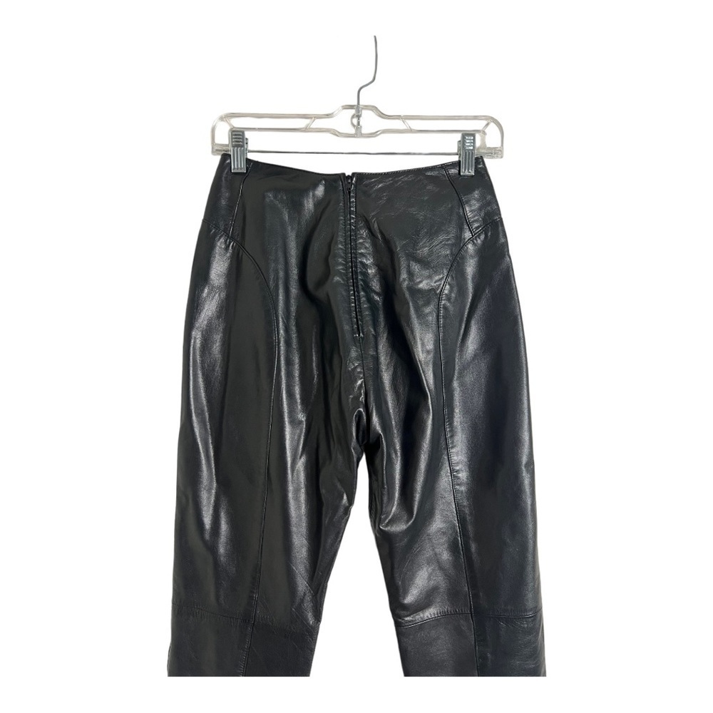 Verducci Black Vintage 80s Genuine Leather Pant Size 8 - Picture 9 of 12